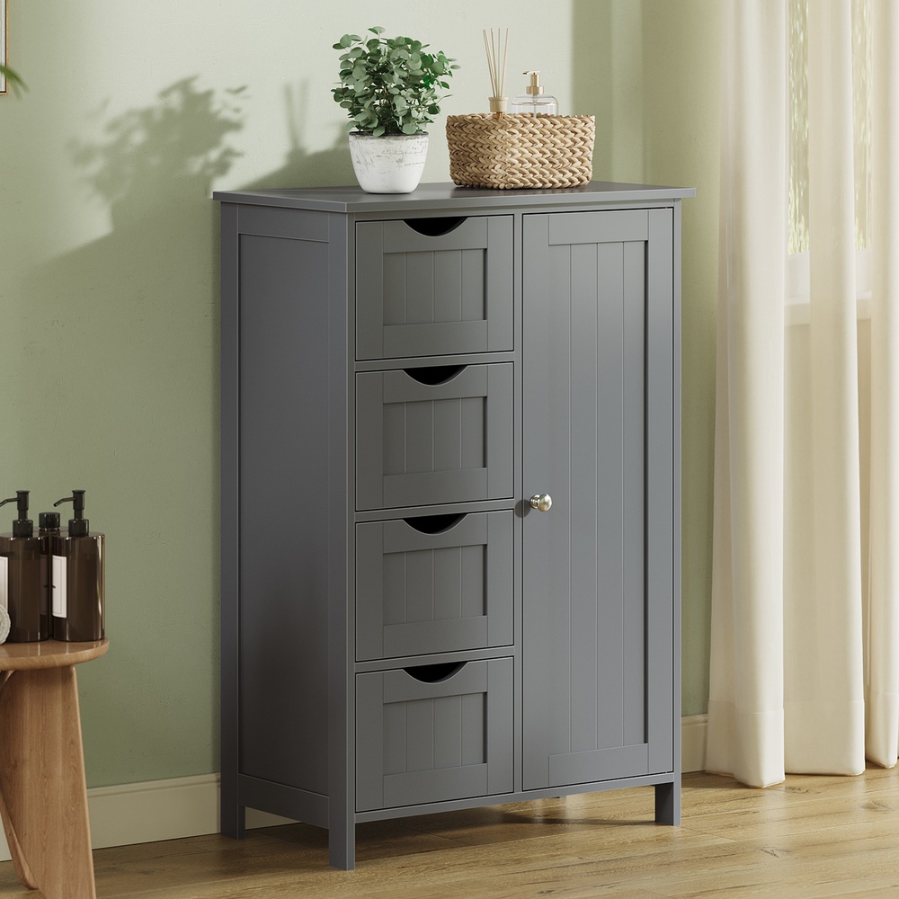 VASAGLE Badezimmerschrank, schmaler Badschrank, Beistellschrank LHCB3541GY