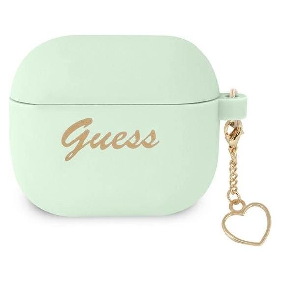 Guess case for Airpods 3 GUA3LSCHSN green Silicone Heart Charm (Kopfhörer Hülle) (GUA3LSCHSN)