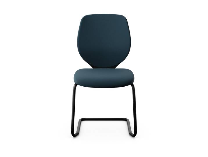 Giroflex 353 cantilever conference chair without armrests, Blue/ Black, New