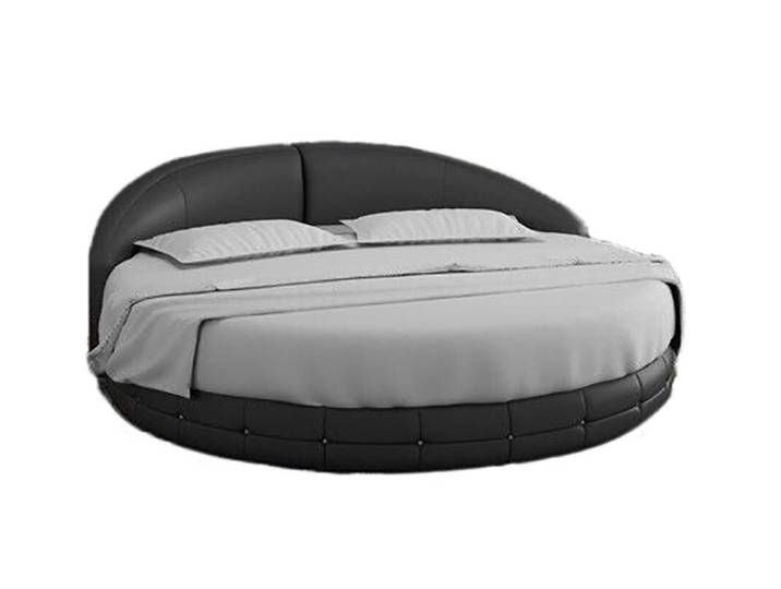 Xlmoebel Rundbett Elegantes Rundbett aus Holz in anthrazit für modernes Schlafzimmer (1-tlg., 1-tlg)