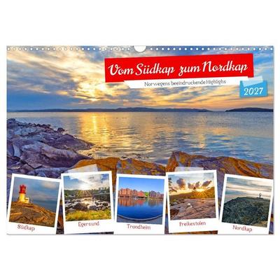 Vom Südkap zum Nordkap (Wandkalender 2027 DIN A3 quer), CALVENDO Monatskalender