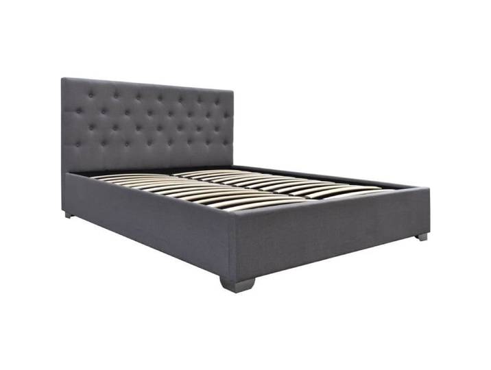 Lit double avec coffre  Tino  - 160 × 200 cm - Gris