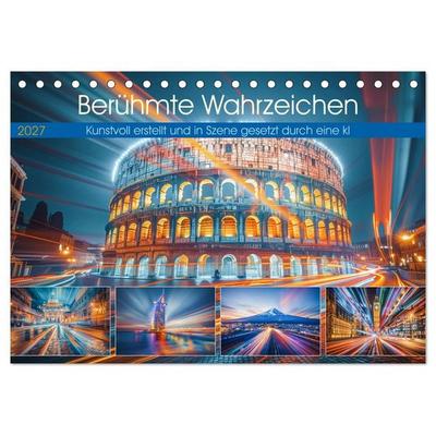 Berühmte Wahrzeichen (Tischkalender 2027 DIN A5 quer), CALVENDO Monatskalender