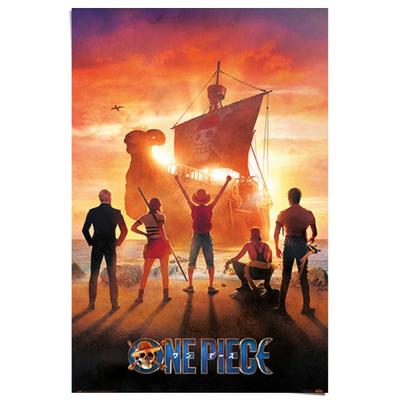 Poster REINDERS "One Piece - straw hat pirates", orange (farbe bild(er): orange), B:61cm H:91,5cm T:0,1cm, Bilder, Poster, Teenager Zimmer - Orange - 150 gr. Papier - Cartoons - 61x91,5 cm