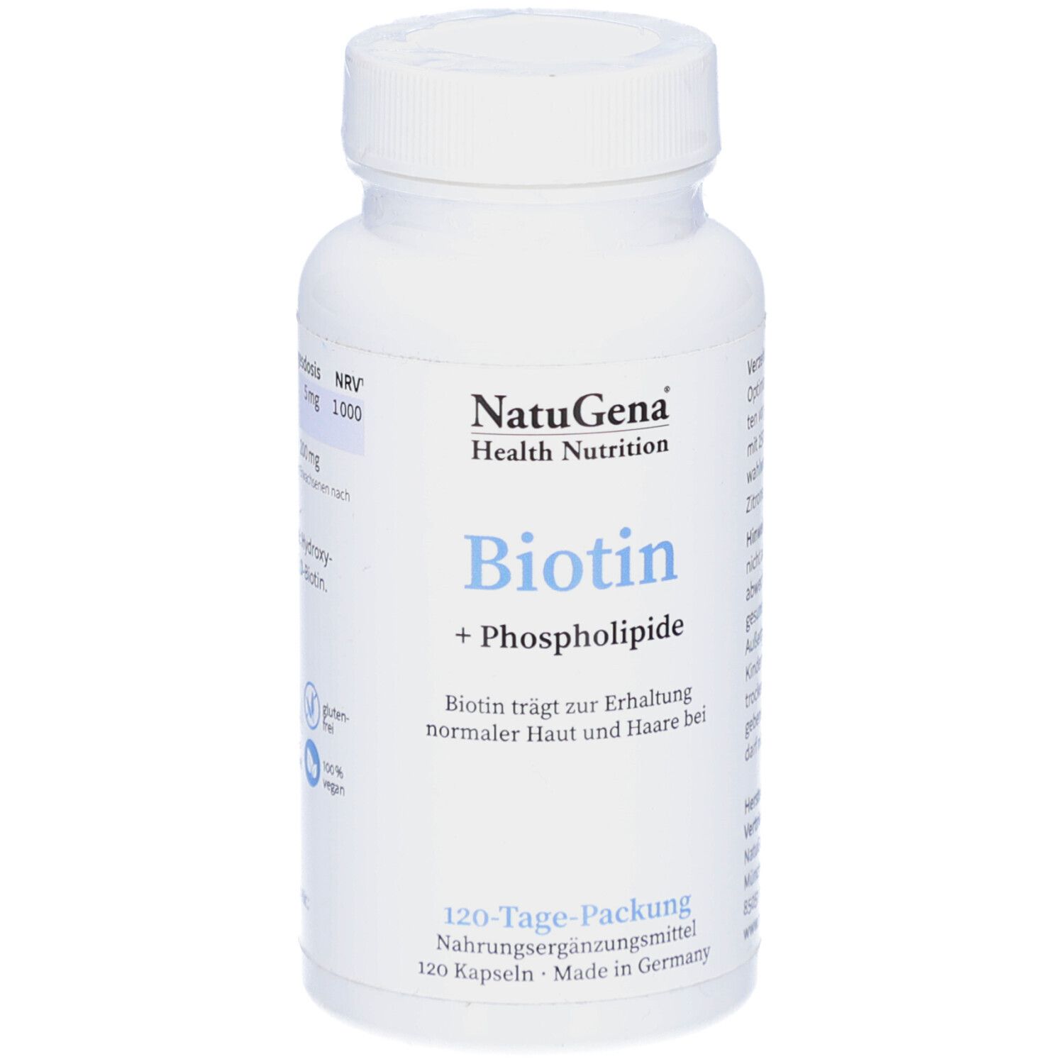 Biotin HOCHDOSIERT+Lecithin vegan Kapseln 120 St