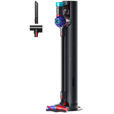 DYSON Akku-Hand-und Stielstaubsauger "Dyson V10 Konical™ + Auto-empty Dok™ Schwarz/Blau", schwarz (schwarz, blau), B:29cm H:121cm T:47cm, Akkusauger
