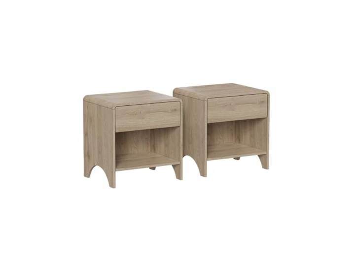 Vicco Nachttisch Oaki , Eiche 47 x 50 cm 2er Set, zur Ablage von Büchern, Lampen und Alltagsgegenständen