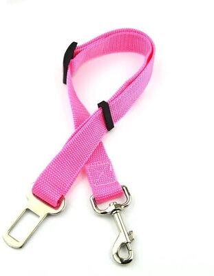 Uplift Essentials Universal Dog Car Seat Belt Safety Lead Durable Adjustable Vehicle Travel Restraint rose Red