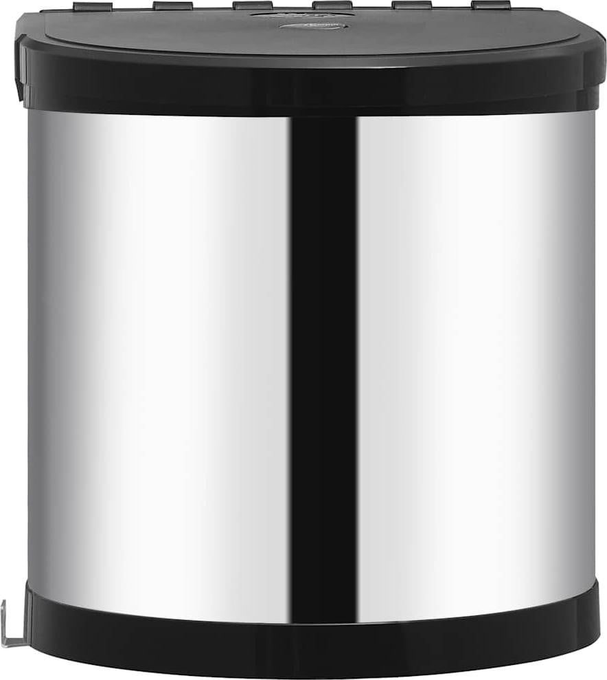 vidaXL Inbouwprullenbak voor de keuken, roestvrij staal, 8 liter