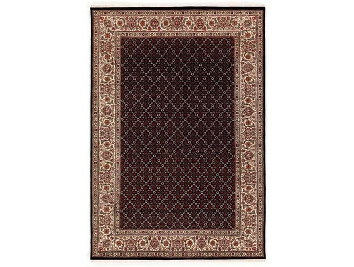 Orientteppich OCI DIE TEPPICHMARKE CAVARI HERATI Gr. 50, schwarz, B:80cm H:4mm L:350cm, Seide, Wolle, Teppiche, Orientteppich, handgeknüpft, mit Fransen, Wolle mit Seide, Wohnzimmer