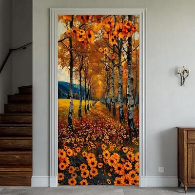 LightInthebox Door Cover Outdoor Banners Forest Aesthetic Bedroom Living Room Front Door Home Decor