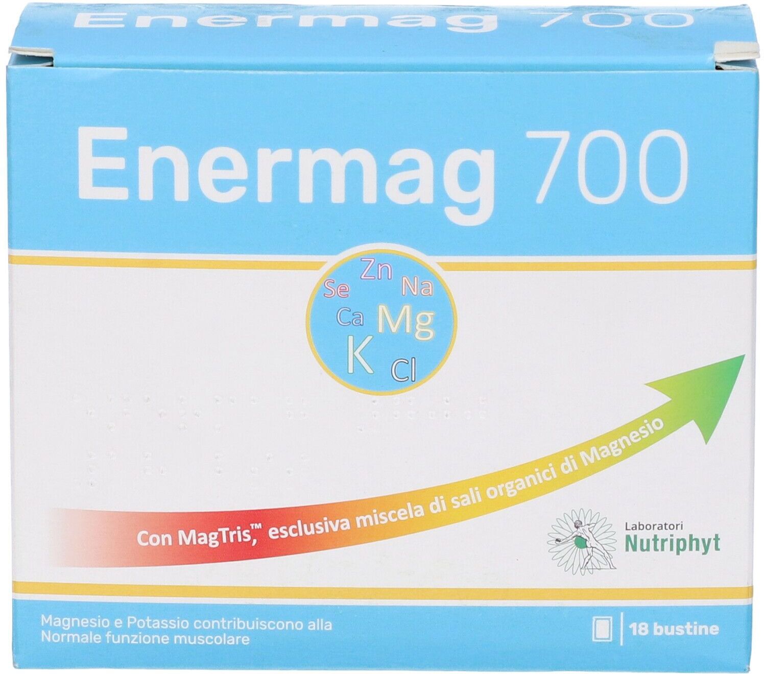 ANVEST HEALTH SpA SOC. BENEFIT Enermag 700 Integratore Magnesio, Potassio e Vitamine,18 Bustine Energetiche