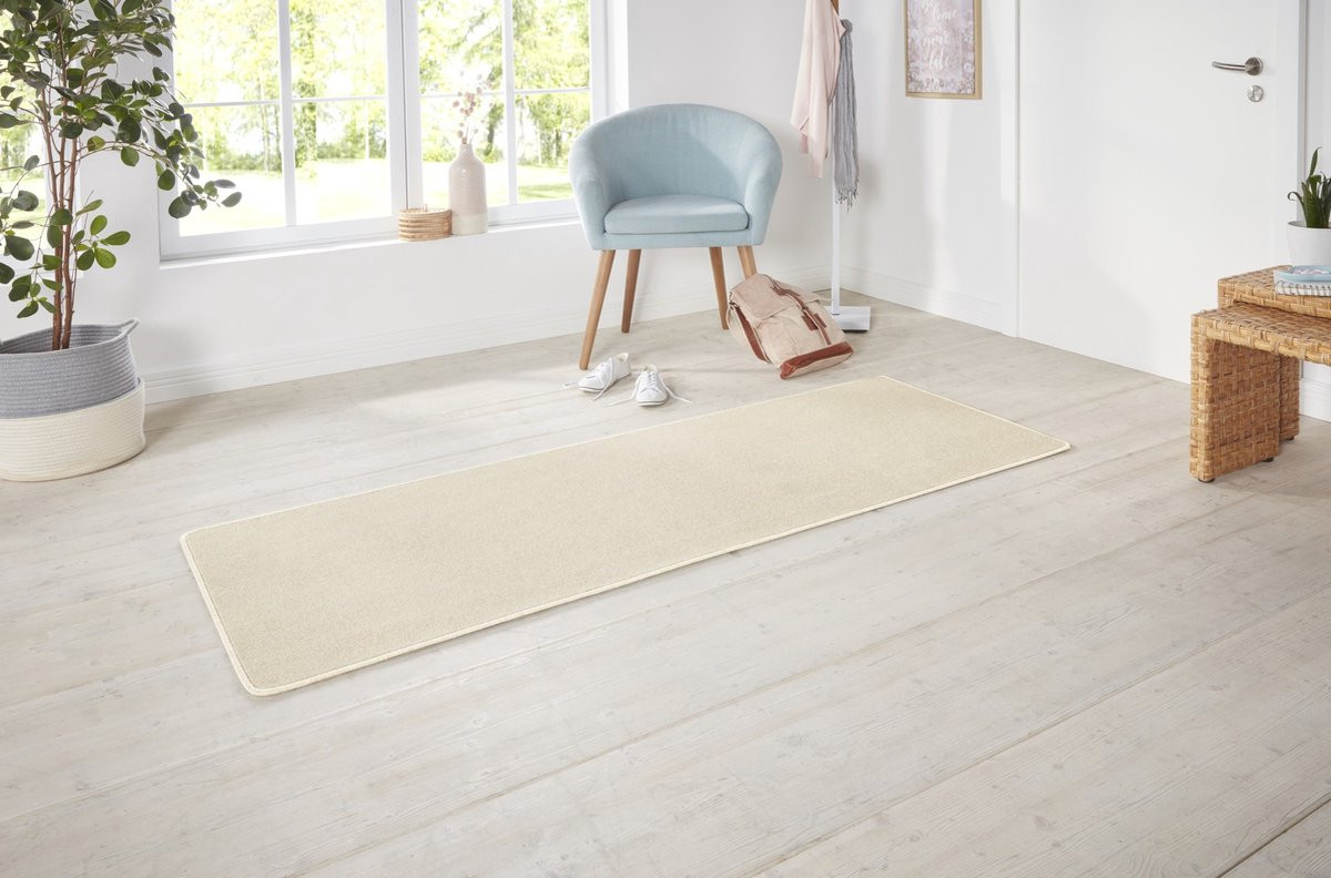 Flycarpets Loper Nasty Laagpolig Vloerkleed - Creme - 80 x 150 cm