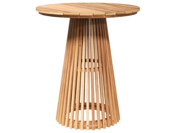 Makastle Beistelltisch Massivholz Teak Rund 70x70x75 cm Braun