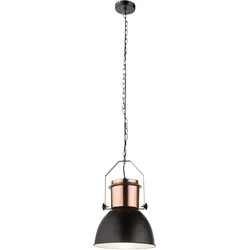LED Hängeleuchte Retro Esszimmerleuchte hängend schwarz Hängelampe kupfer Industriell, Metall, 9W 810lm warmweiß, DxH 26,5x120 cm