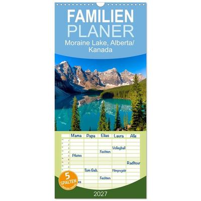 Familienplaner 2027 - Moraine Lake, Alberta/ Kanada mit 5 Spalten (Wandkalender, 21 x 45 cm) CALVENDO