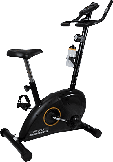 Bicicleta estática - BH Fitness Evo B2500, Pantalla LCD, Peso máximo 100 kg, Freno magnético, Negro
