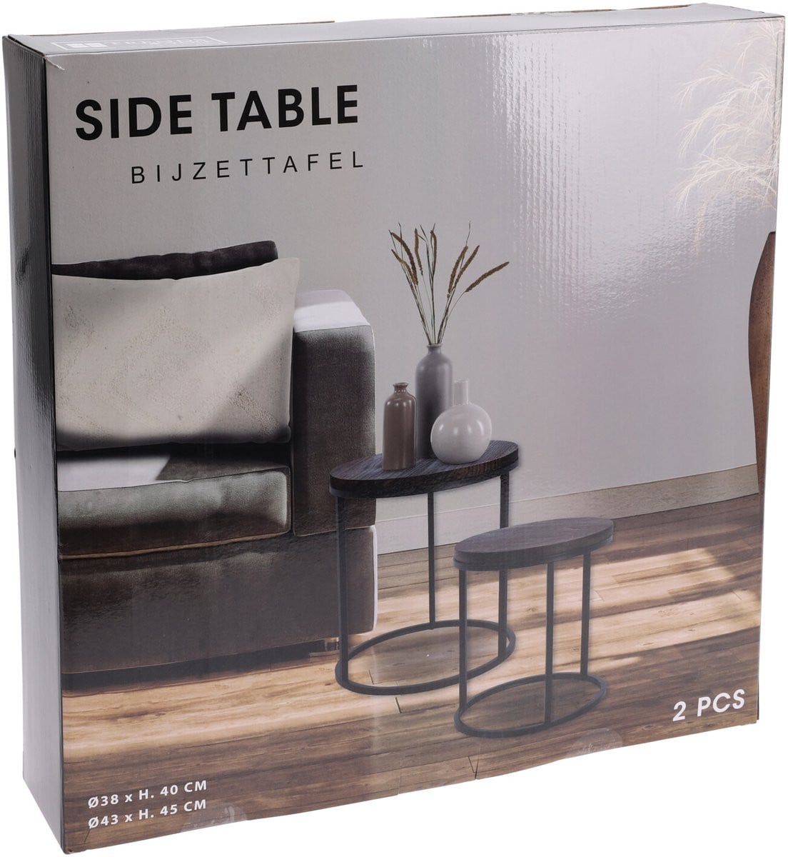 Koopman Salontafel en Bijzettafel Set van 2 stuks