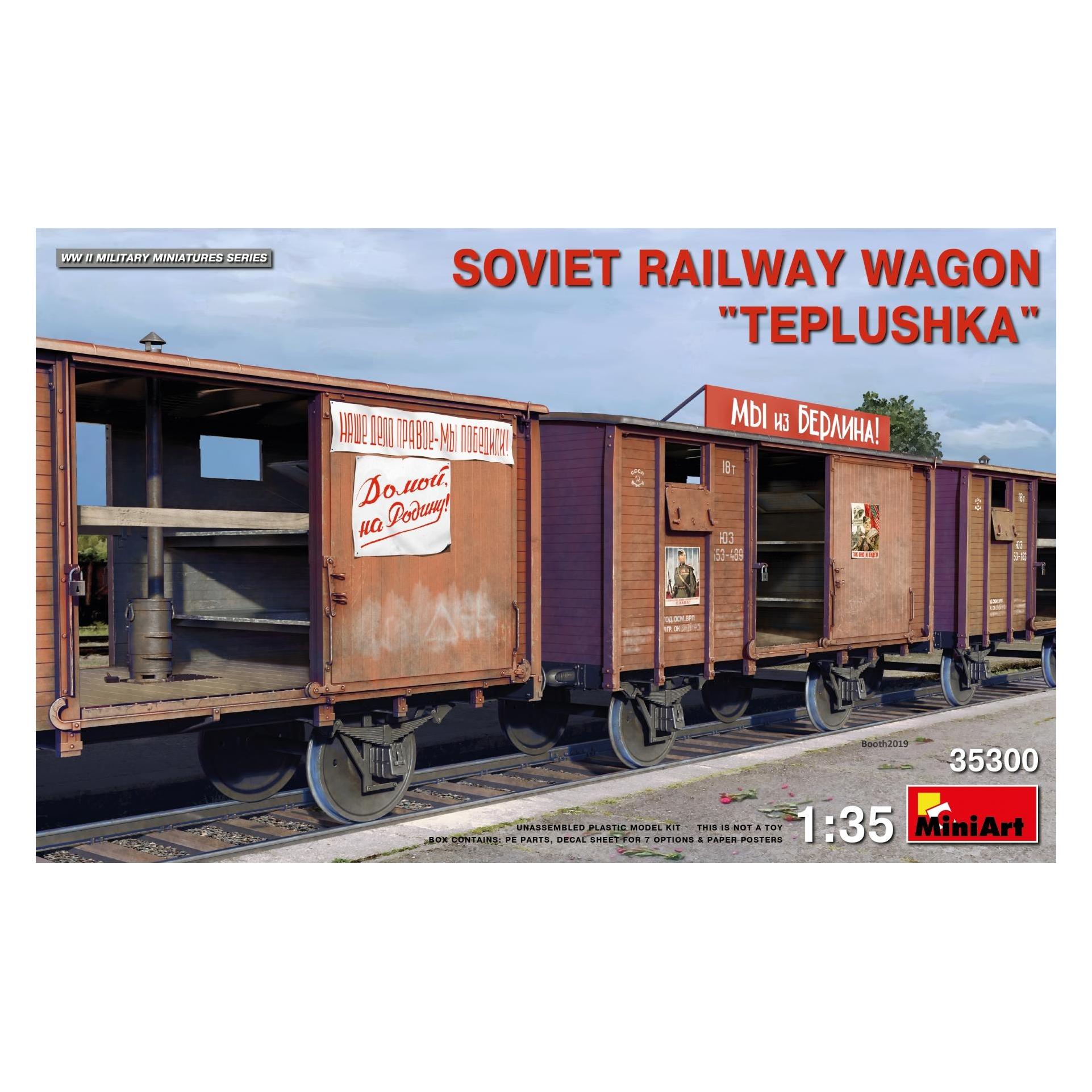 Mini art Soviet Railway Wagon "Teplushka (35300)