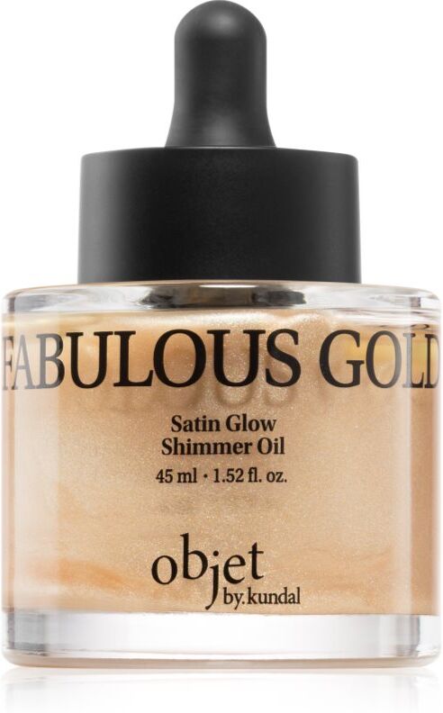 KUNDAL Objet Satin Glow Shimmer Oil huile pailletée pour un effet naturel teinte Fabulous Gold 45 ml