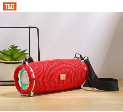 LightInthebox TG Portable Bluetooth Speaker with RGB Light, Wireless Outdoor Speaker with FM Radio, Hands-Free Calling, TF Card, USB and AUX Playback, Carry Strap for Travel, Party and Home Use