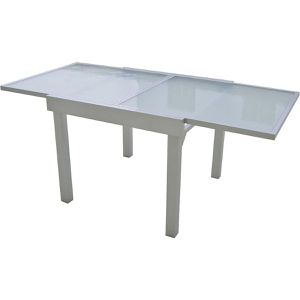 Garden-Pleasure Gartentisch LOLA, Glas, grau, 90-180 x 90 x 75 cm, ausziehbar