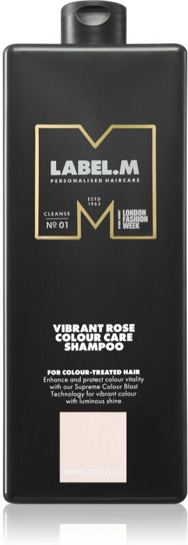 label.m Vibrant Rose Colour Care Shampoo shampoing hydratant pour cheveux colorés et méchés 1000 ml