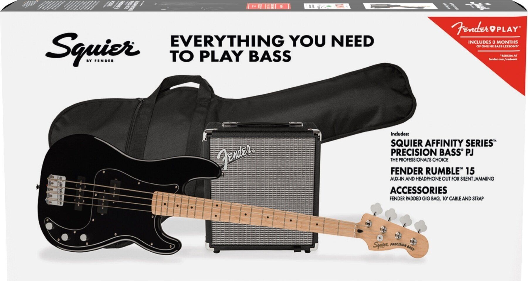 Fender Squier Affinity Series Precision Bass PJ Pack MN Black