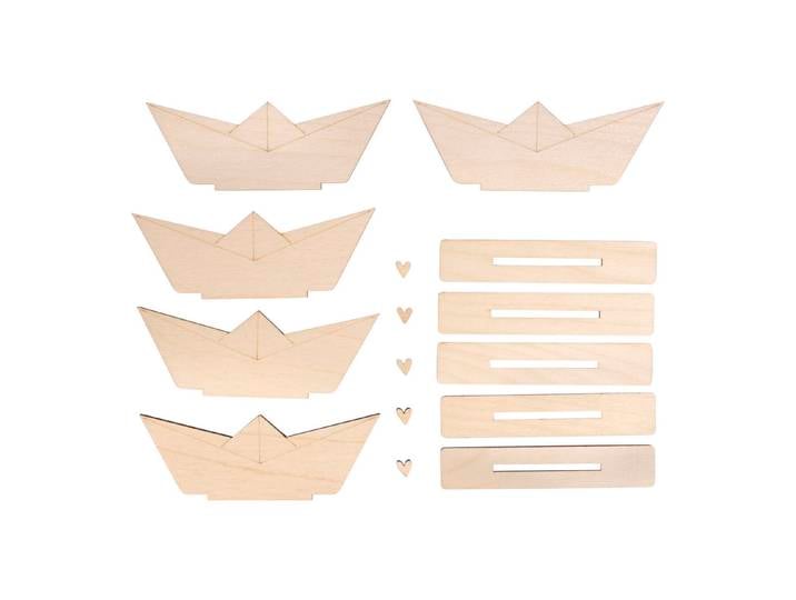 Holz Schiff zum Stellen, FSC Mix Credit, 11,5x4cm, 15tlg., SB-Btl. 1Set