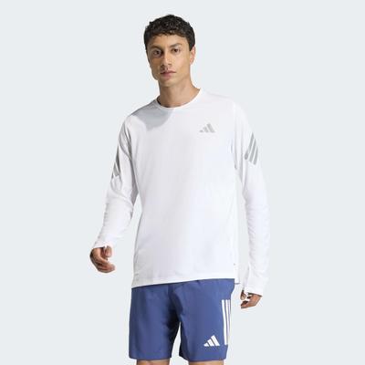 Laufshirt ADIDAS PERFORMANCE "ADI365 ICONIC/// RUNNING LONGSLEEVE", Herren, Gr. XXL, weiß, Obermaterial: 100% Polyester, Rundhals, Shirts Laufshirt, für Erwachsene geeignet