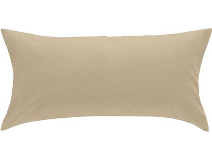 Erwin Müller Kissenbezug, Kissenhülle Uni Nördlingen Taupe Größe 40x80 cm - flauschig angeraute Oberfläche für kalte Nächte, temperaturregulierend, mit Reißverschluss
