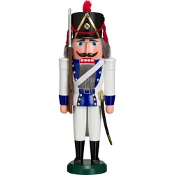 Seiffener Volkskunst Nussknacker Grenadier blau Größe 39 cm