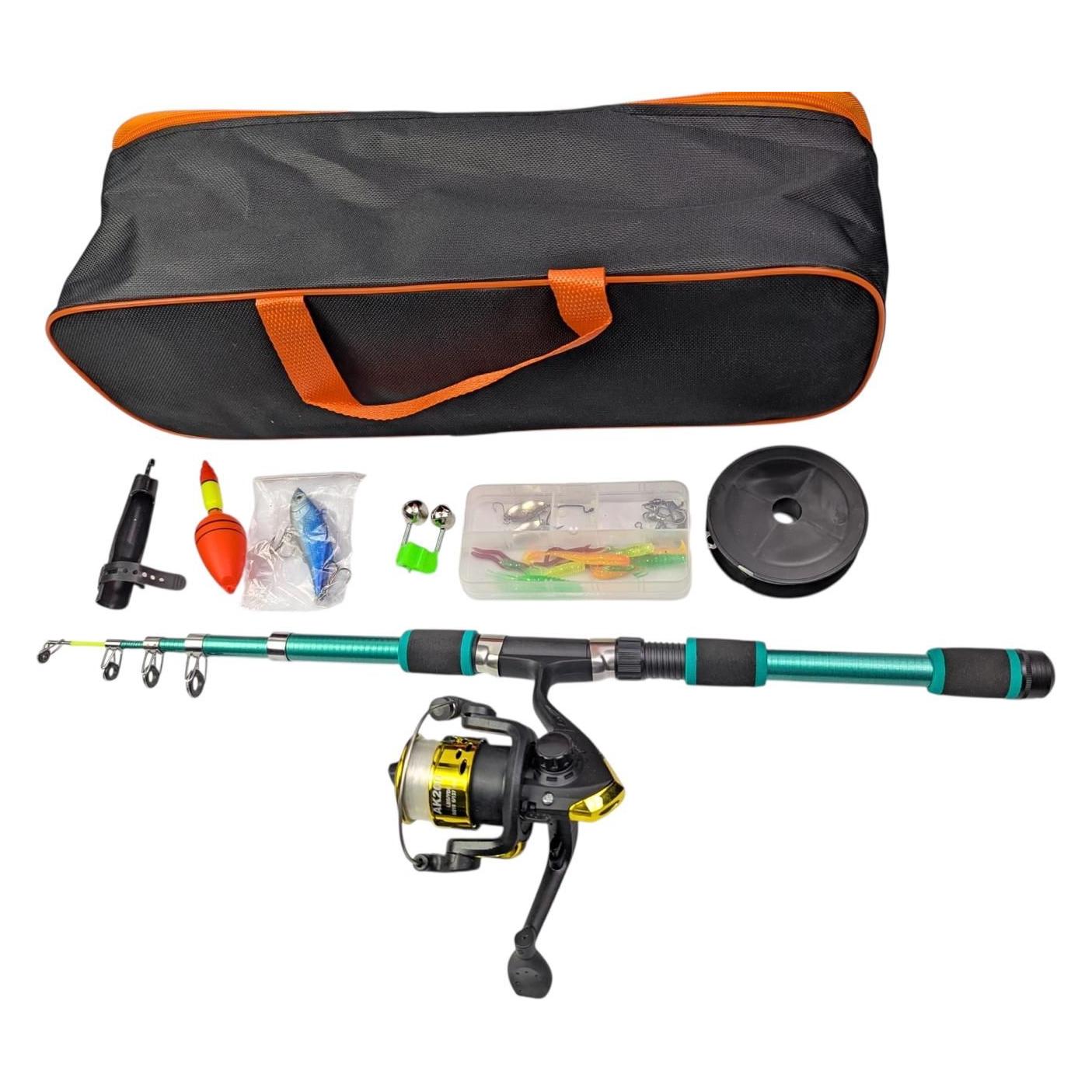 Bdt Bdt- FISHING GROUP- Angelset: 1,80m Angelrute Angelrolle "AK200" und Kder Set in Tasche, grn (180 cm) (67313106)