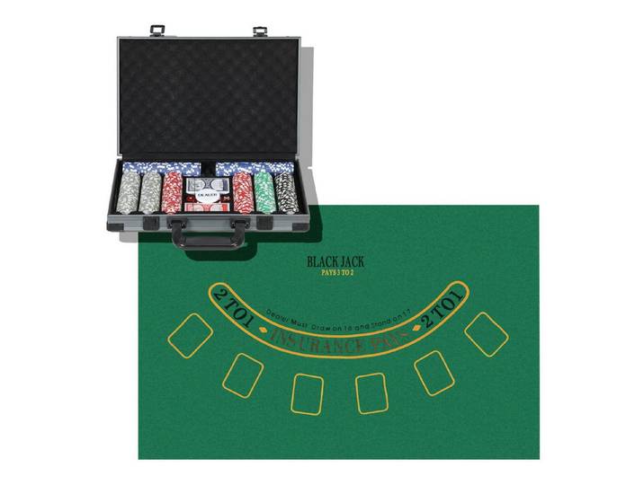 FELIXLEO Spielesammlung Pokerkoffer Pokerset Poker Set 400 Chips 11 5 Gramm 2 Kartendecks