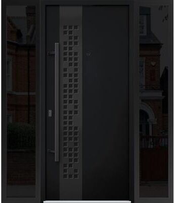 VDOMDOORS Deux 6078 Black Enamel Steel Exterior Door