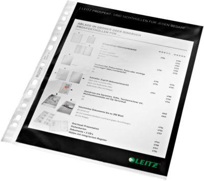 LEITZ Prospekthülle 4770, DIN A4, oben offen, 100 Stück, glasklar, transparent