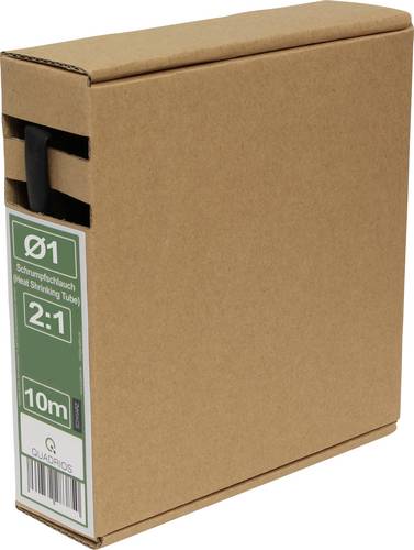 Quadrios 26CA767 Schrumpfschlauch ohne Kleber Schwarz 1mm 0.5mm Schrumpfrate:2:1 10m