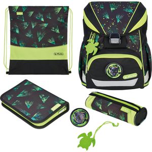 Herlitz Schulranzen UltraLight XL Plus Jungle Explorer, 6-tlg., 1. - 4. Klasse, grün, für Jungen