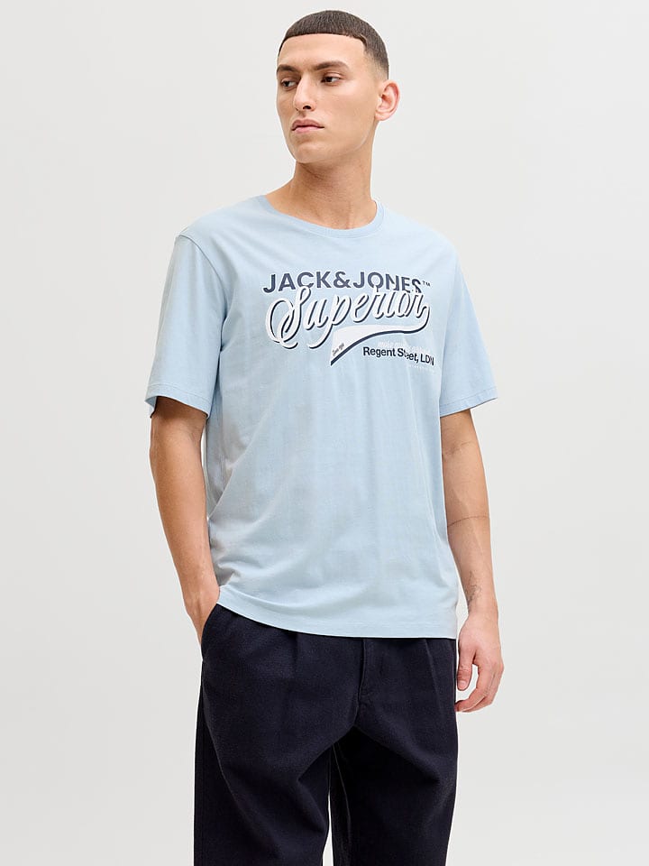Jack & Jones Shirt "Logo" in Hellblau - M