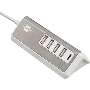 Brennenstuhl USB-Ladegerät estilo 1508230, 20 Watt, 1x USB-C & 4x USB-A, 5 Ports, Schnellladegerät