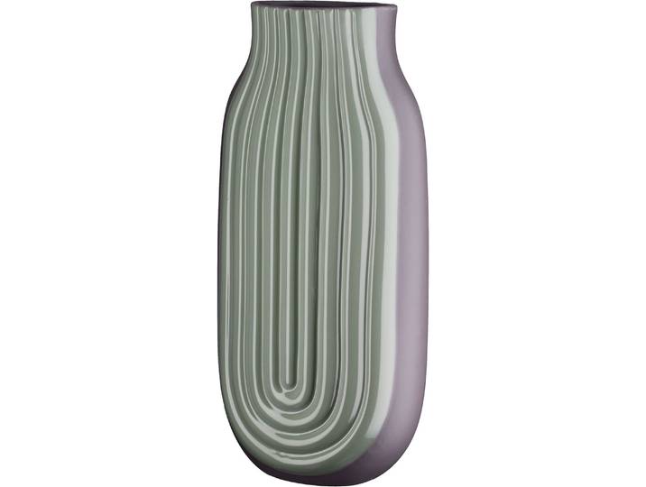 Tischvase GILDE Vase Curve , grün, B:17cm H:37cm T:12cm, Keramik, Vasen, Tischvase