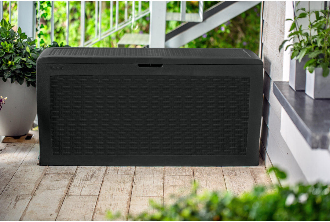 Keter Samoa 270 L Plastic Storage Box Anthracite Grey 57cm H X 117cm W X 45cm D