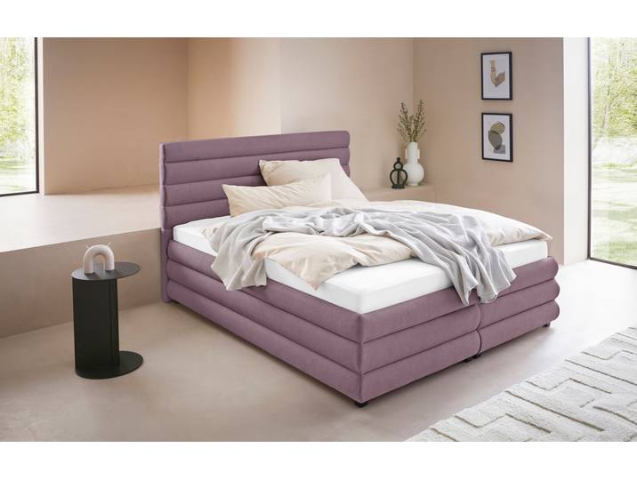 Polsterbett, Rosé, 172x211 cm, 100% Polyester, Ohne Bettkasten, Modern, LeGer