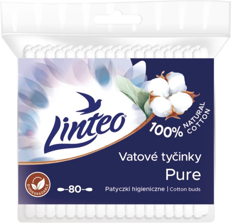 Linteo Natural Cotton Buds cotons-tiges en sachet 80 pcs