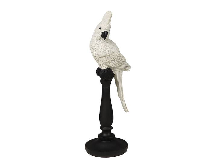 Figur Papagei Seitenblick 10 x 31 x 10cm Weiß