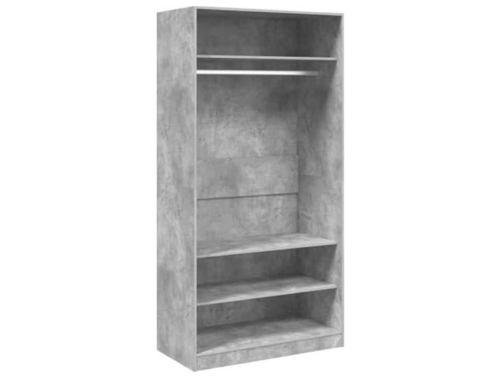 HWKQEQRF Kleiderschrank Betongrau 100x50x200 cm Holzwerkstoff 3 kleine Fächer,1 großes Fach mit Hängestange,leicht zu reinigen,einfach zu montieren
