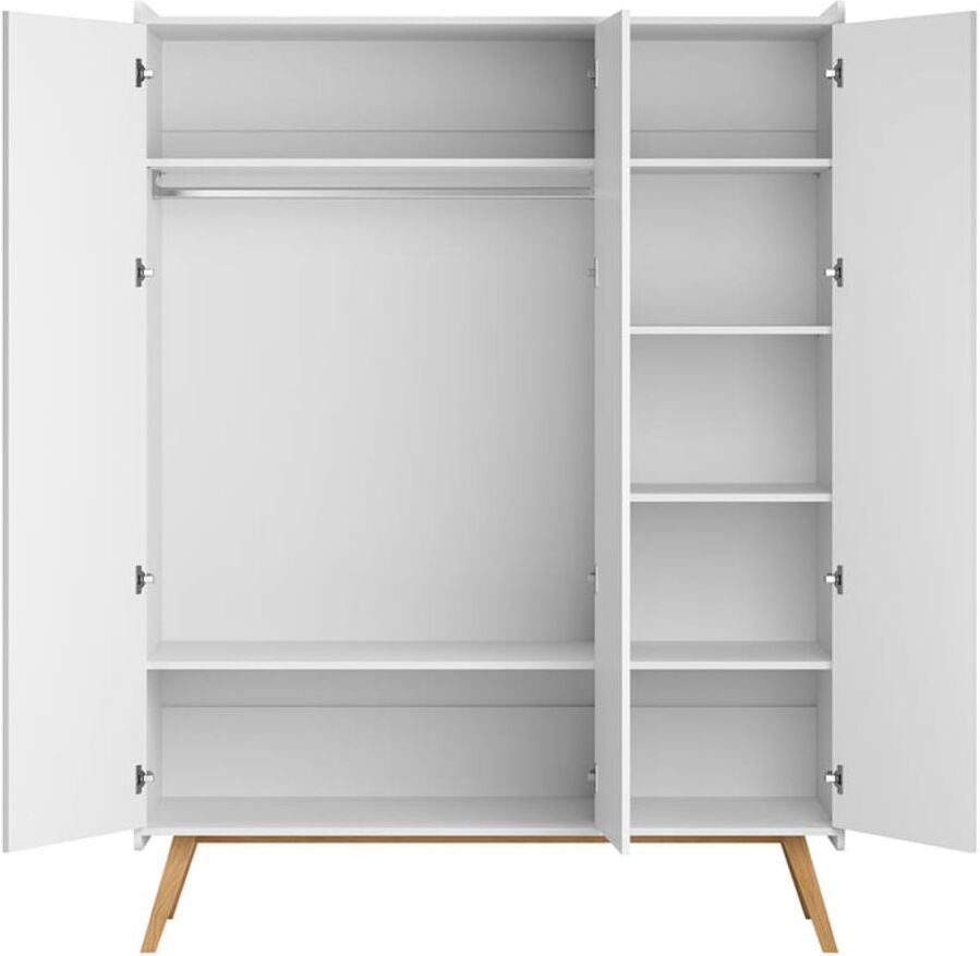 Vox Armoire 3 portes panneaux stratifiés blanc Blanc 149x200x5cm