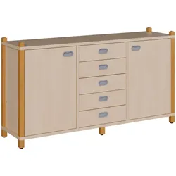 Stollenraumteilerschrank, 5 Schübe und 2 Türen