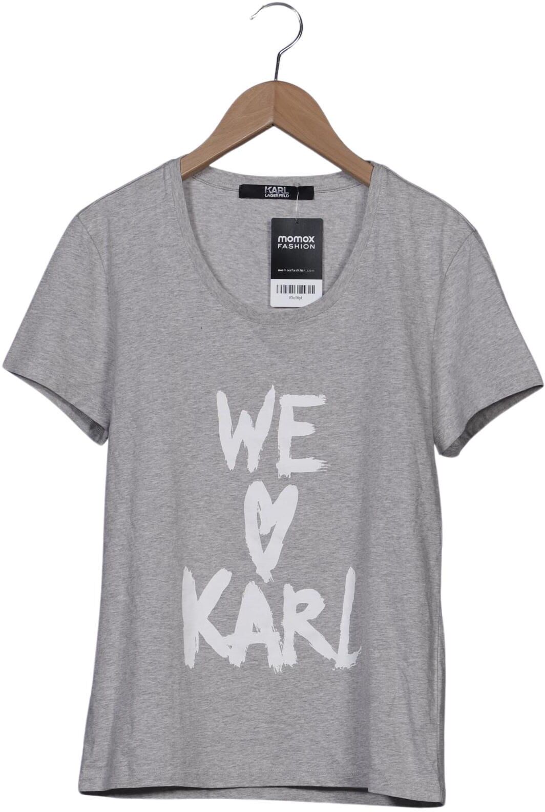 Karl by Karl Lagerfeld Damen T-Shirt, Grau, Gr. XS, Baumwolle - Second Hand