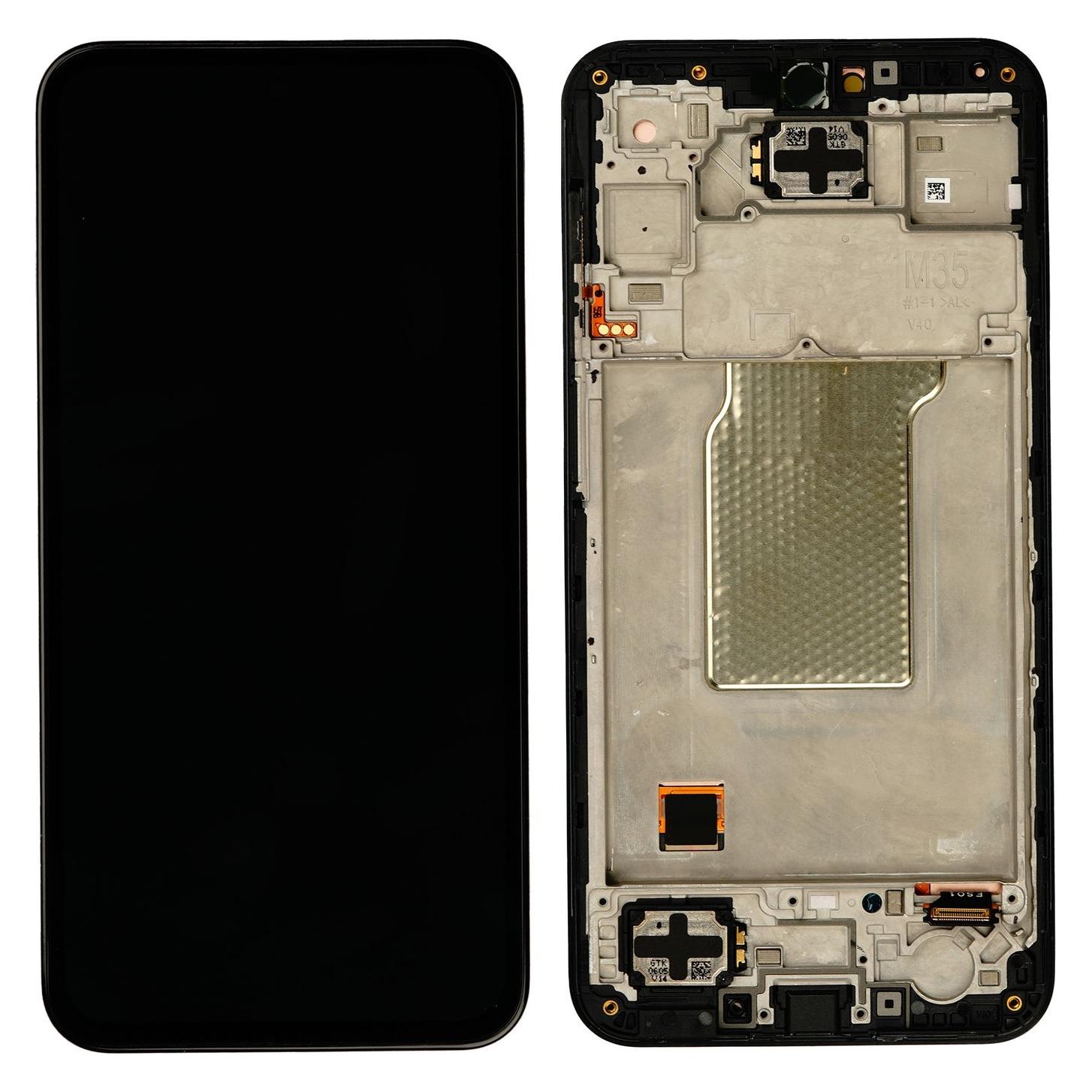 OEM LCD + Touchscreen Samsung M35 5G, Original mit Rahmen (Display, Samsung Galaxy M35) (72604550)